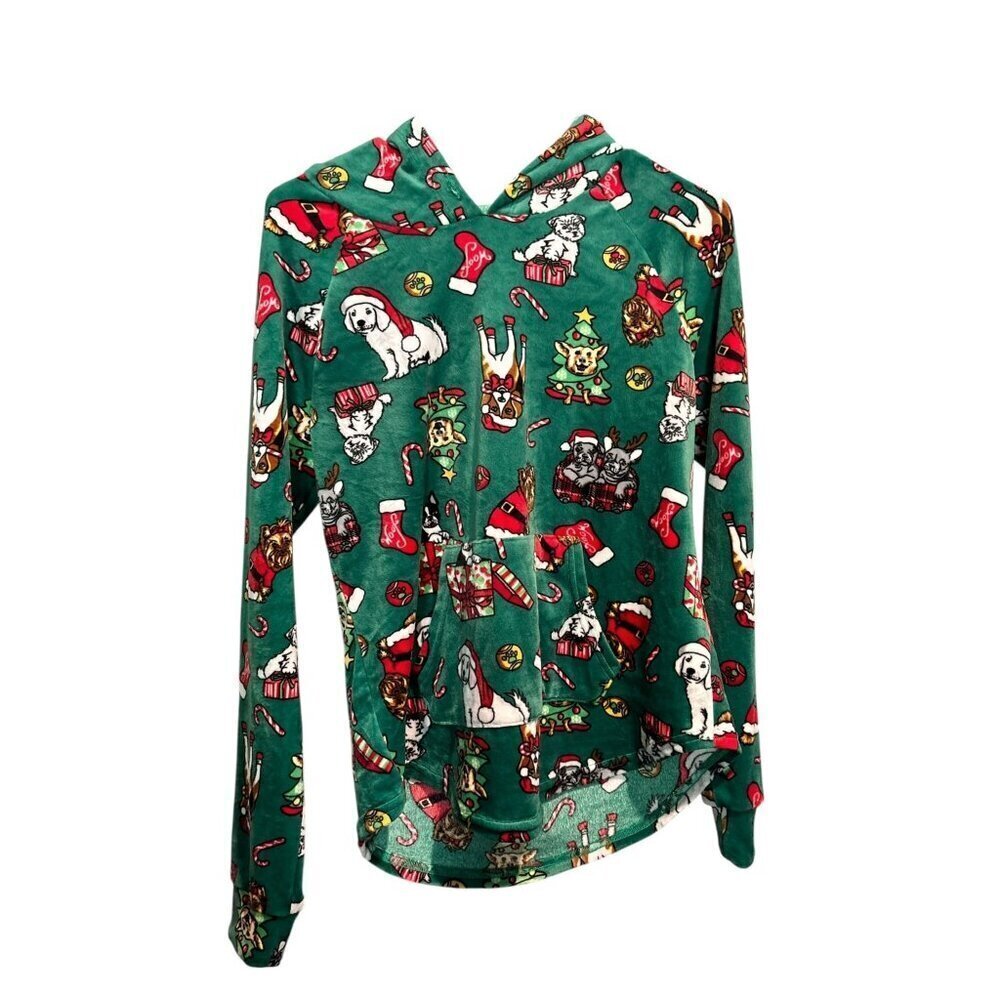 No Boundaries Women'd Green Holiday Long Sleeve Shirt